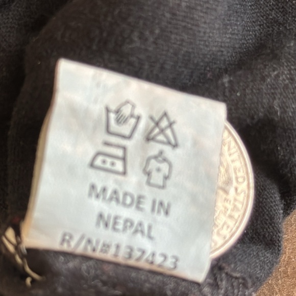 Boho Nepalese Embroidered Floral Black Multicolored Cotton Mini Dress Size Small - Picture 7 of 10